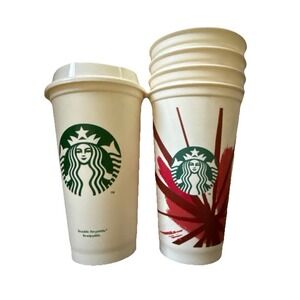 Starbucks Collectible Reusable 16 oz Grande Hot Cup 2012 Plus 4 Additional Cups